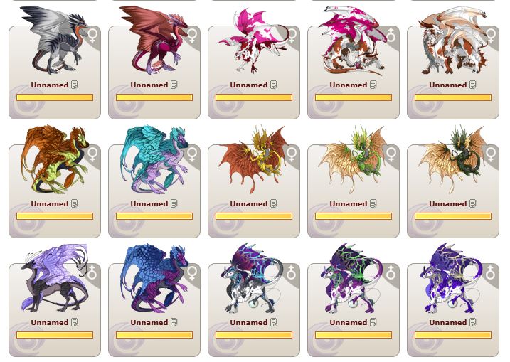 Screencap of some dragons that are for sell. 