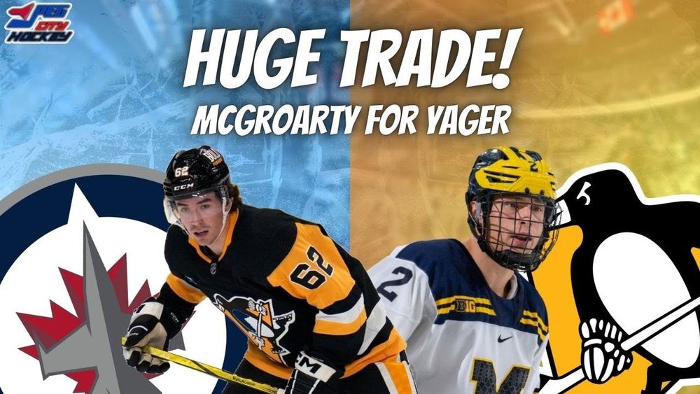 Winnipeg Jets trade Rutger McGroarty to Penguins for Brayden Yager!