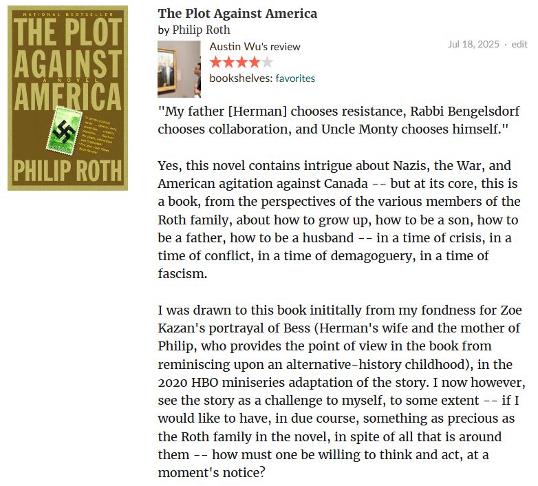The Plot Against America, by Philip Roth -- 