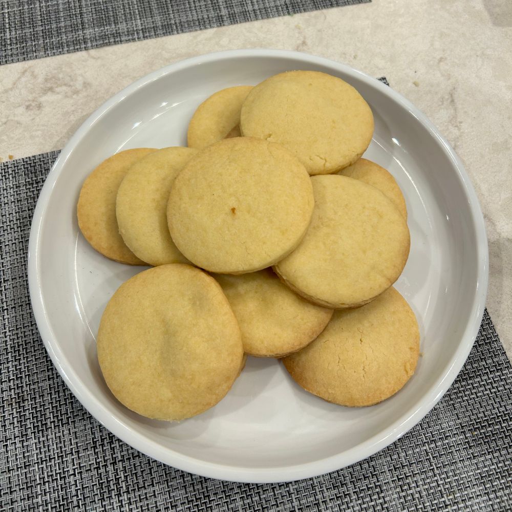 A plate of delicious shortbread biscuits. 