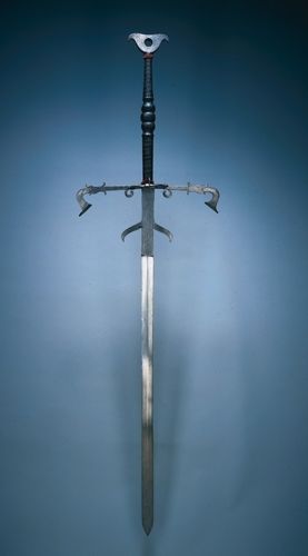 This is one of a large series of swords distinguished by the fish-shaped crossbar on the hilt (quillon) and pierced, crutch-shaped pommels. Each sword in this series is also dated and numbered. The crowned monogram of Duke Julius, the year 1574, and the number of this particular sword (N 59) are etched on the portion of the blade between the hilt and the beginning of the sword’s edge (or ricasso).