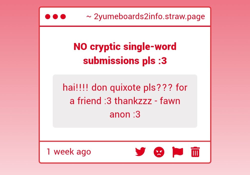 "hai!!!! don quixote pls??? for a friend :3 thanksss - fawn anon :3"