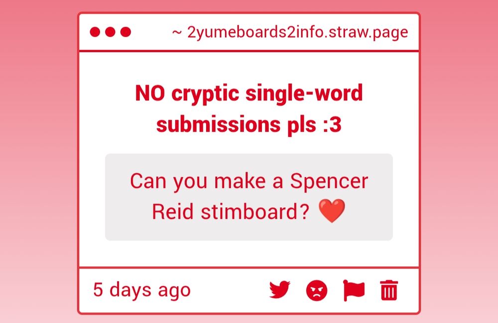 "Can you make a Spencer Reid stimboard? ♥️"
