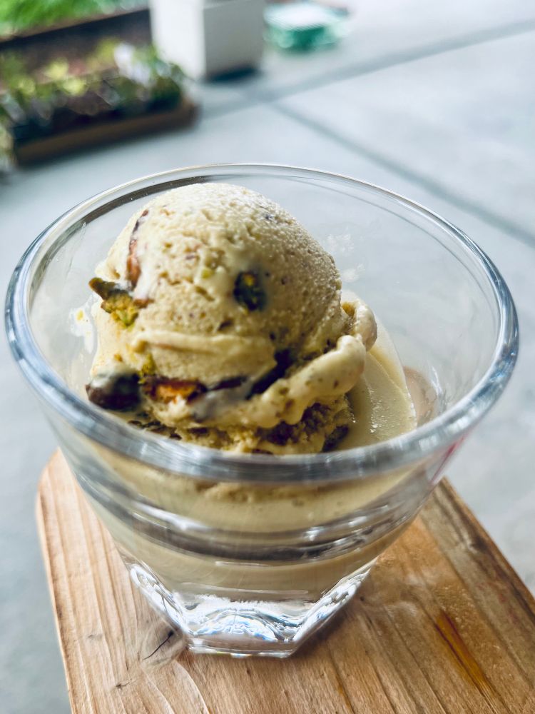A small scoop of gelato in a Gibraltar glass