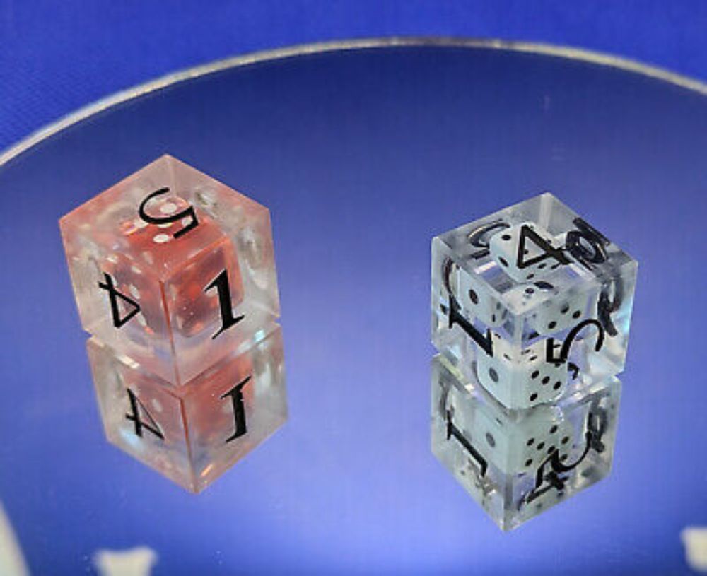 Set of two handmade six-sided dice: Smaller dice in UV resin, handpainted  | eBay