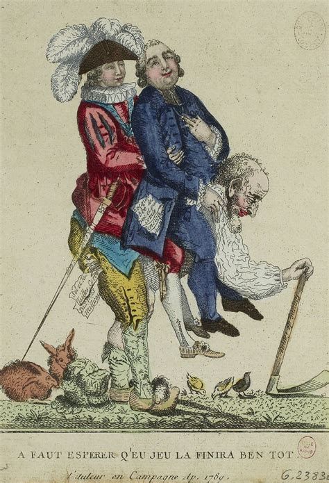 Caricature du tiers état qui porte la noblesse et le clergé sur son dos.