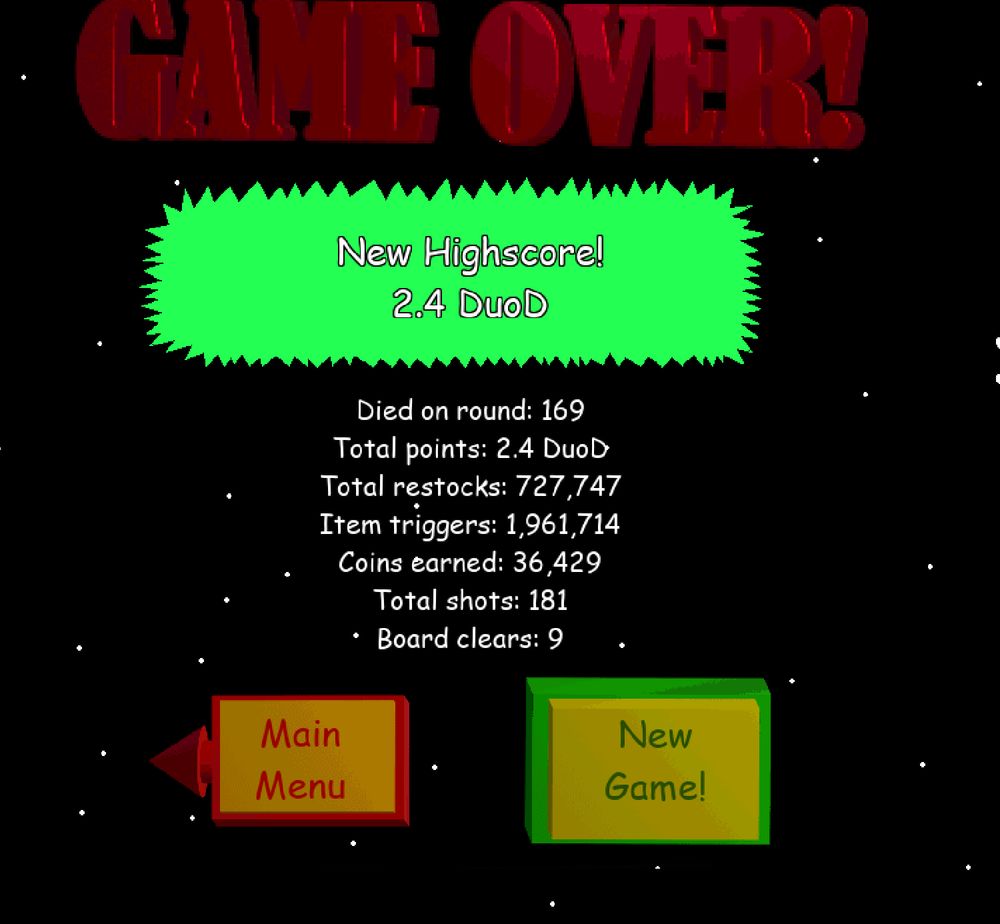 Screenshot from Nubby's Number Factory, with a highscore of 2.4DuoD!
