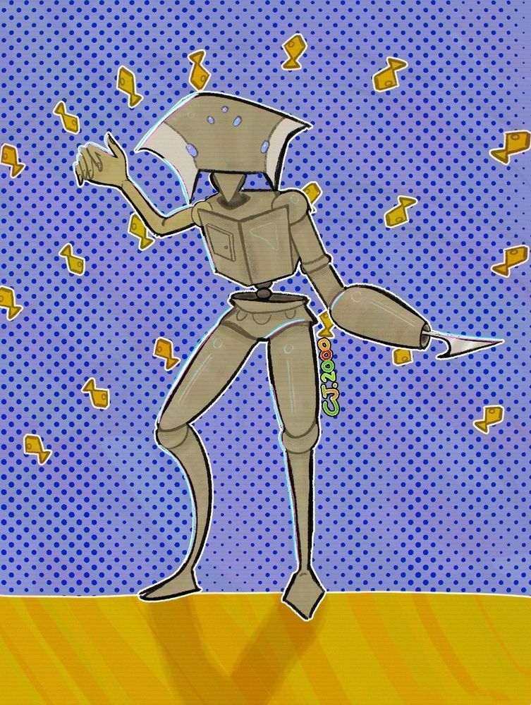 a aquatic robot with a harpoon arm