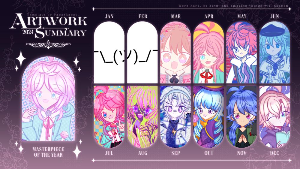 I stopped drawing for a long time in the past so I didn't have one for january and february :(