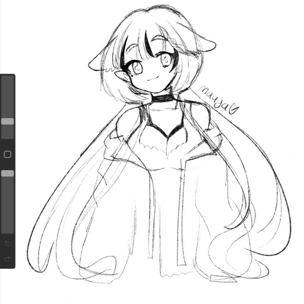 Procreate sketch of early concept design of MaayaVT