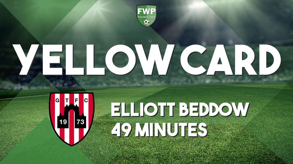 YELLOW CARD: Elliott Beddow - Guisborough Town (49')