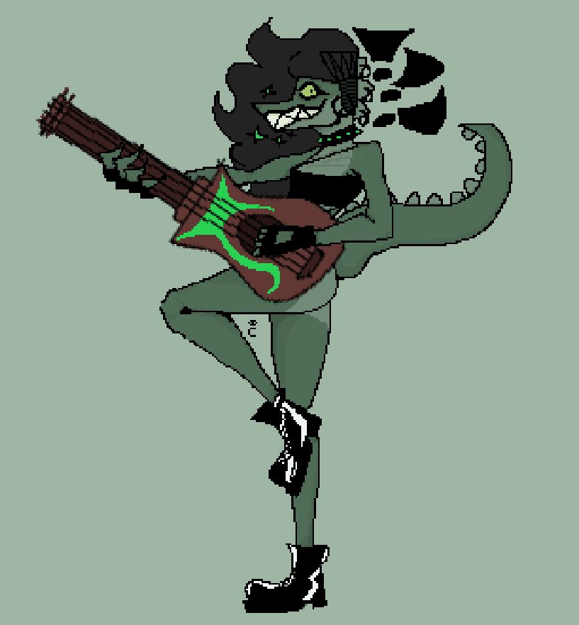 Kassy with a guitar, Gaytor with the Gaytar.