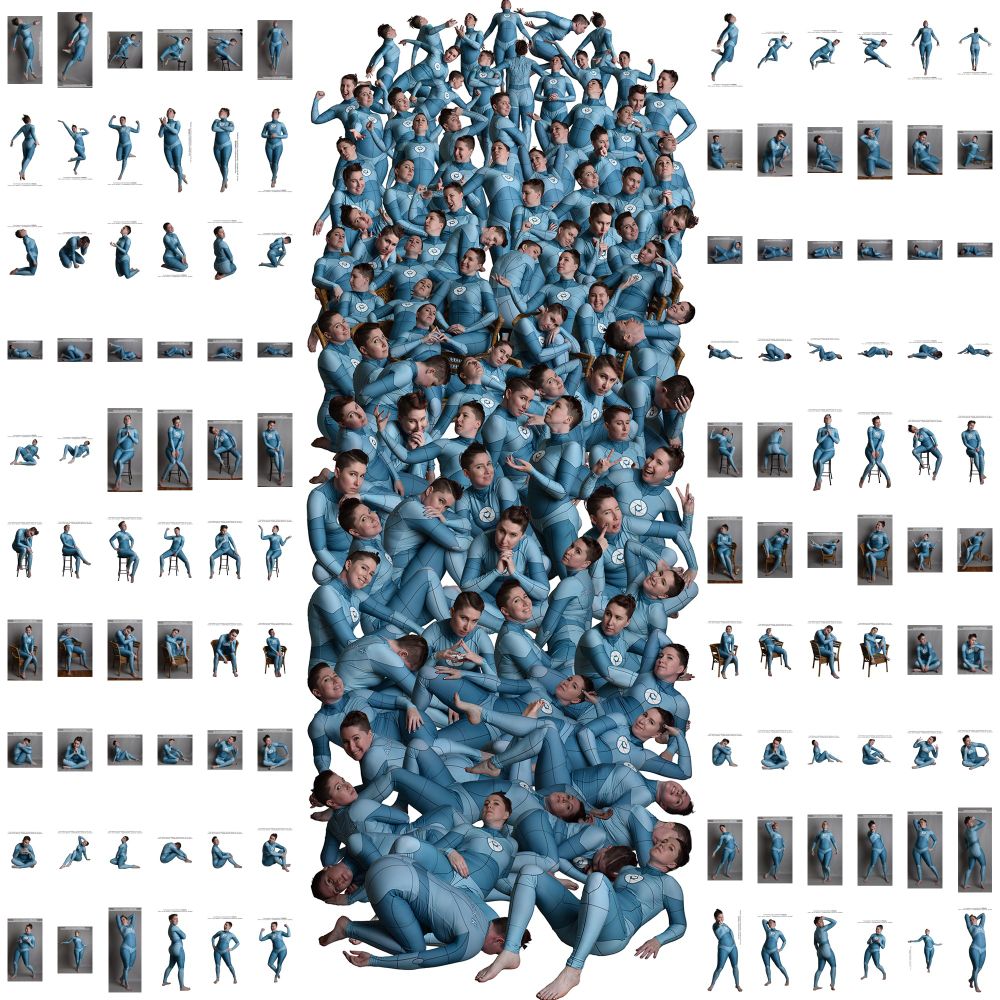a preview image of all 100 poses in the pack