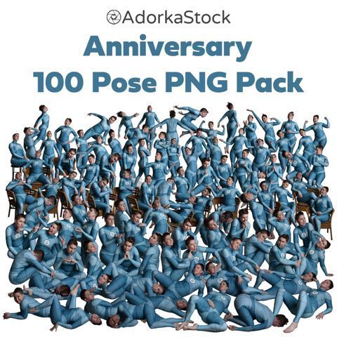 AdorkaStock Anniversary 100 Pose PNG Pack - AdorkaStock's Ko-fi Shop