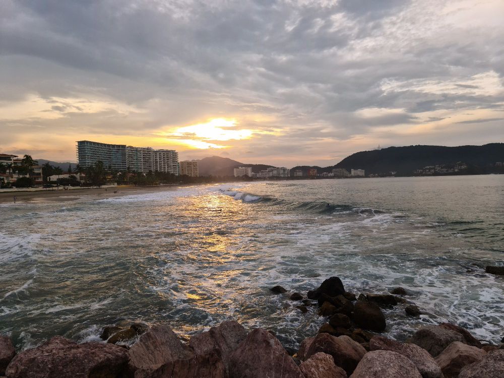 A nice sunset at the beach in Ixtapa Mexico