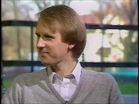 Peter Davison being interviewed on the BBC magazine programme Pebble Mill at One in 1980.