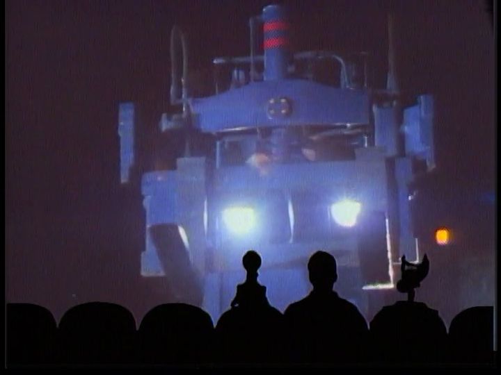 Screen shots from MST3K episode 310, Fugitive Alien: A forklift is coming right for you!  