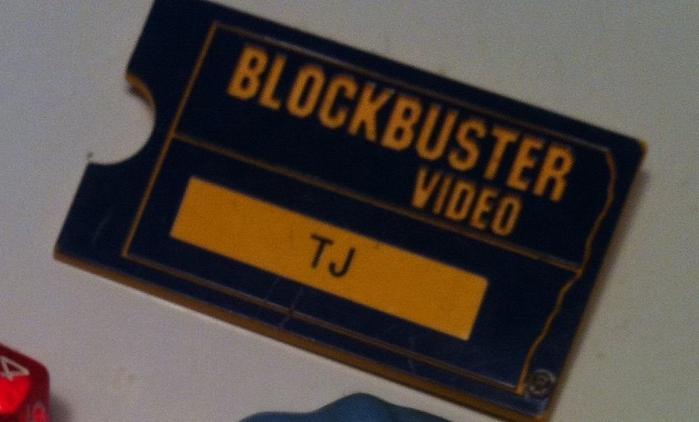 my blockbuster video employee nametag pin