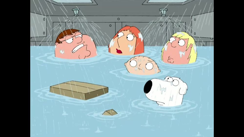 Still frame from Family Guy with the griffin family near drowning and Peter confessing that he did not care for The Godfather. It is being used in similar context for this post where OP does not really care for the Sonic Racing CrossWorlds test.