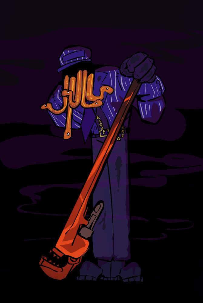 dude with snake hair and a MASSIVE wrench because he's MASSIVE.