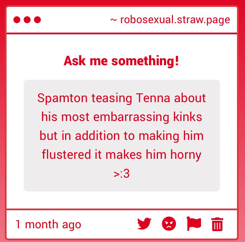 Spamton teasing Tenna about his most embarrassing kinks but in addition to making him flustered it makes him horny >:3