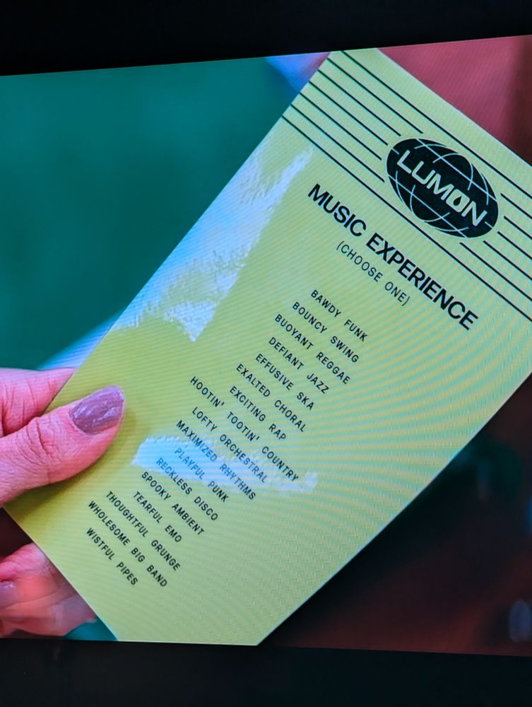 Screenshot from Severance of the Music Experience list as provided by Lumon