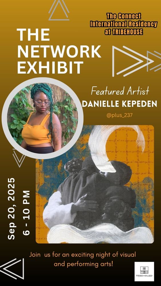 Flyer for the network exhibit, featuring Danielle Kepeden and many other artists on Sept 20, 6-10 at the Tribehouse gallery in Chicago. Untitled 2, Danielle’s painting, is featured on the flyer