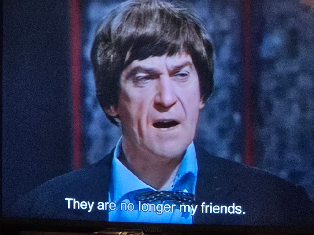Patrick Troughton as Doctor Who. Caption: "They are no longer my friends." 