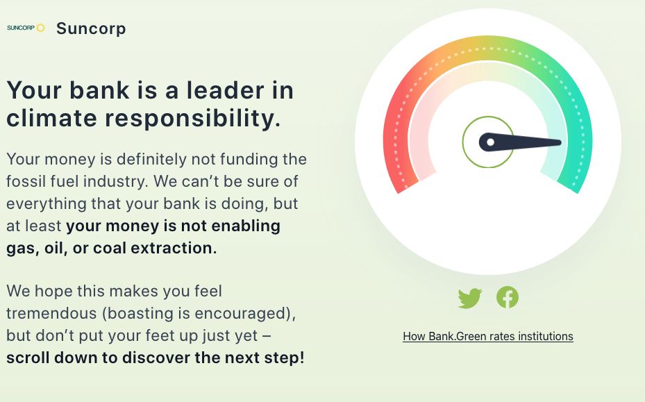 Screen shot of results of search showing dial gauge of high value and the results stating my money is not enabling gas,oil or cal extraction.