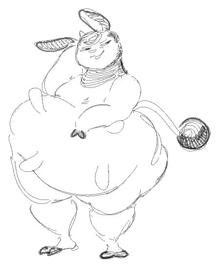 a strange looking miltank bearing a strange shape and standing in a strange pose - most curious