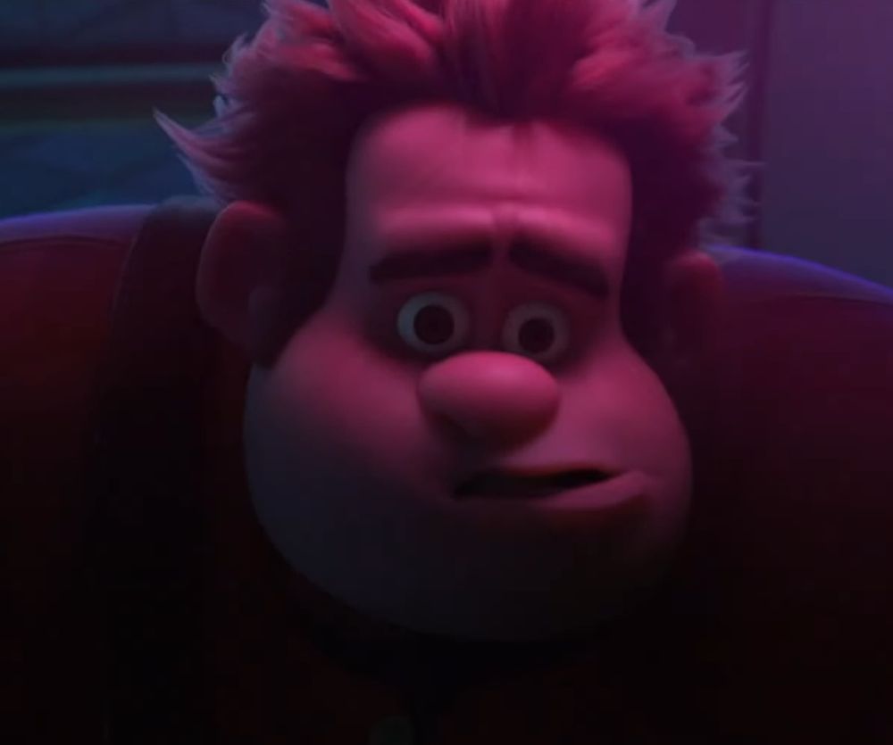 Ralph making a wide-eyed, half-open mouth face