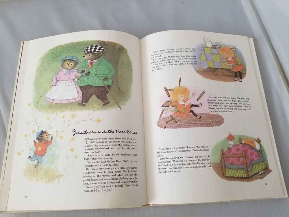 A photograph of the book Fairy Tales and Fables written and illustrated by Gyo Fujikawa. This isnt my photo, but this is one of my all time most cherished books since I was a child. Fujikawa sadly passed the same year I was born. But her illustrations are beautiful. 