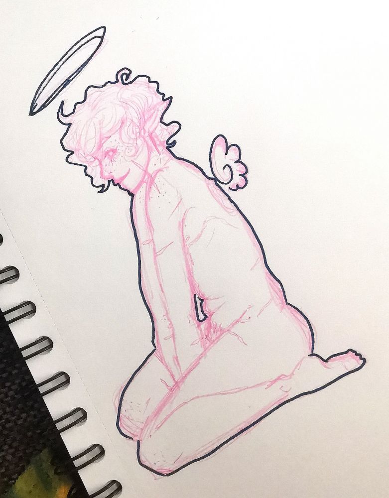 The same sketch but with a darker, inky border around the sketch 