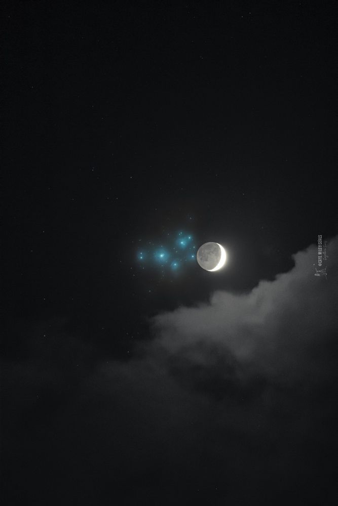 Sometimes the Moon passes directly in front of the beautiful Pleiades star cluster in a celestial event called an occultation! This composite image from Spain captures the Moon's visit. These monthly occultations last until 2029, then not again until 2042! 

Credit: Cayetana Saiz