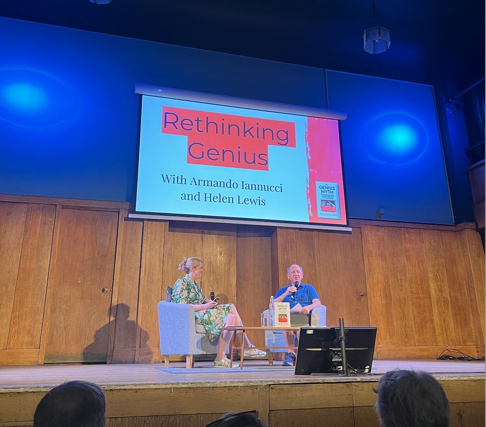 Helen and Armando on stage at Conway Hall