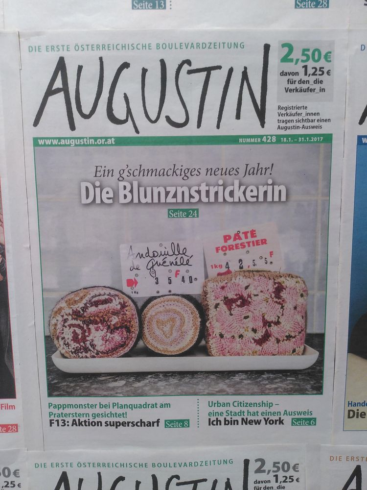 Augustin-Cover mit Werken der Blunznstrickerin