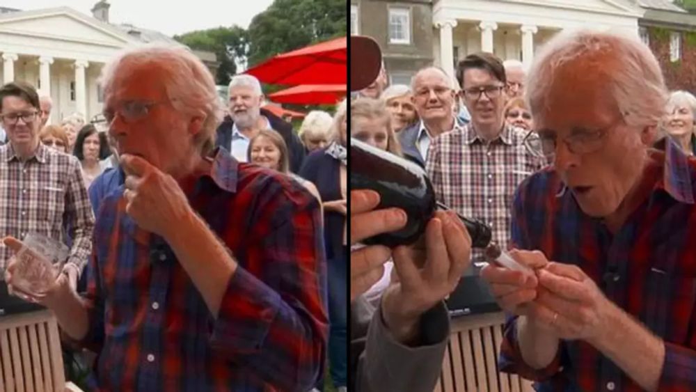 Grim moment Antiques Roadshow expert drinks from 180-year-old bottle before finding out what was inside