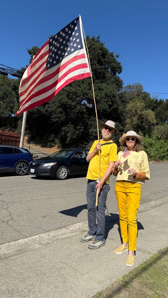 Bodil and I on the way to our local "Hate America" rally today. I'm guessing there were around 2,000 people in the park in Benicia, California today for the No Kings Day rally!