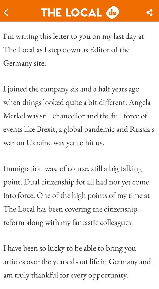 An excerpt from my leaving letter