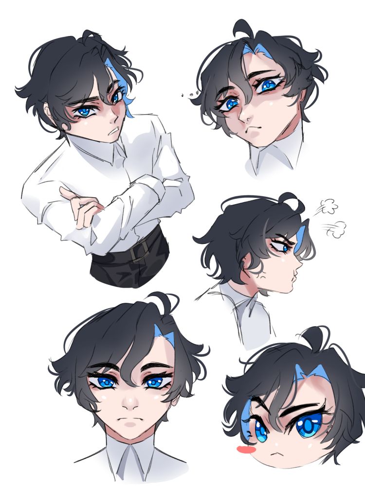 Different angle shots of his face 