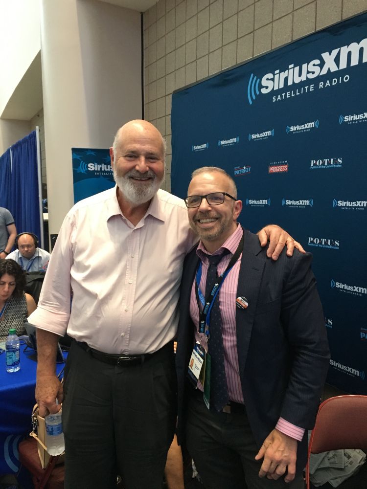 A photograph if me with Rob Reiner at the Democratic convention in Philly.