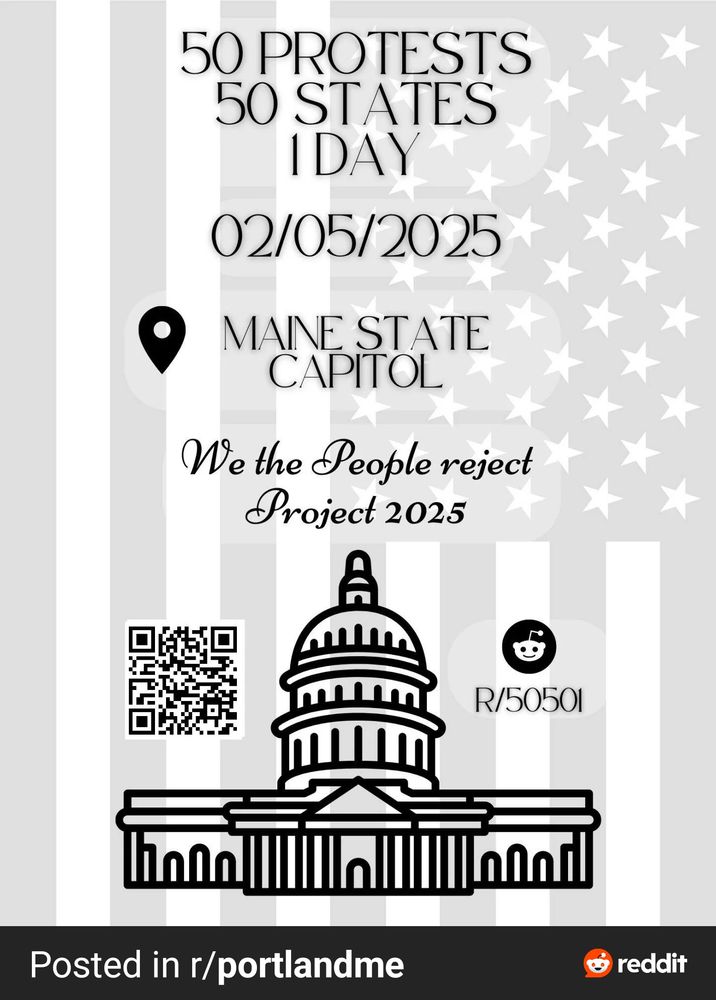 A flyer describing a protest of project 2025 in all 50 capitals and on 2/5/25