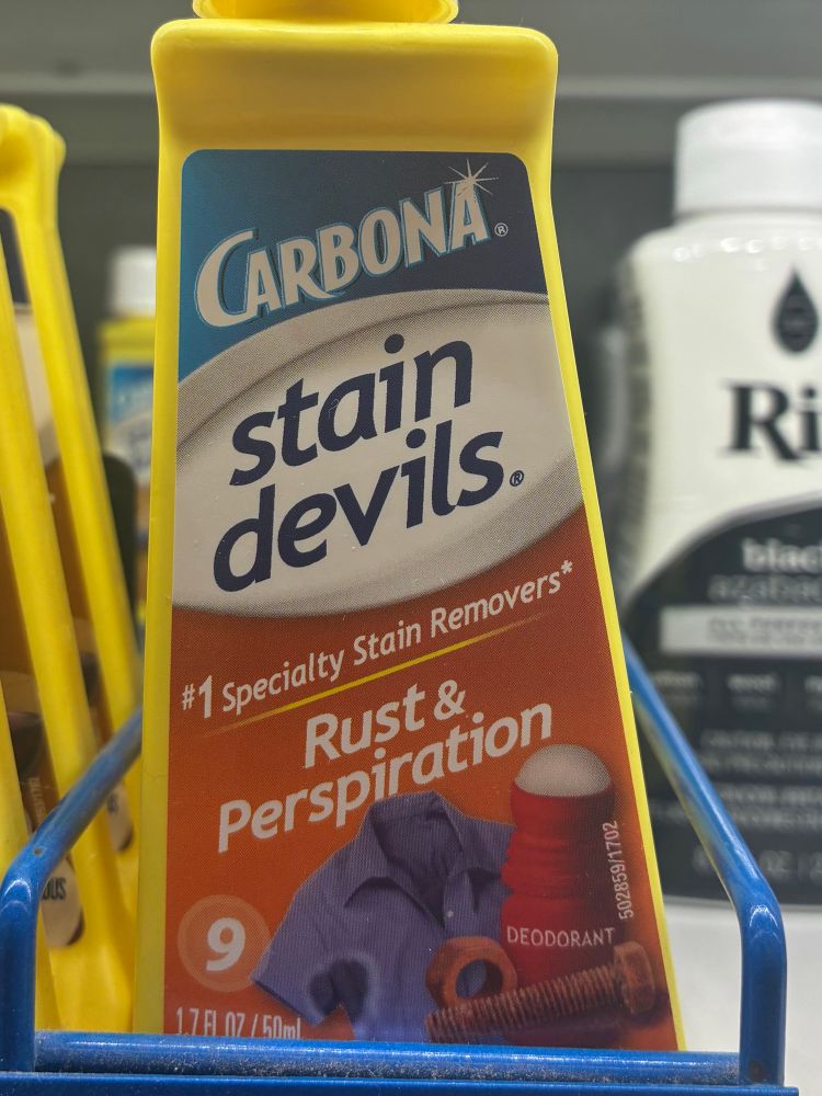Stain devil that removes rust and perspiration