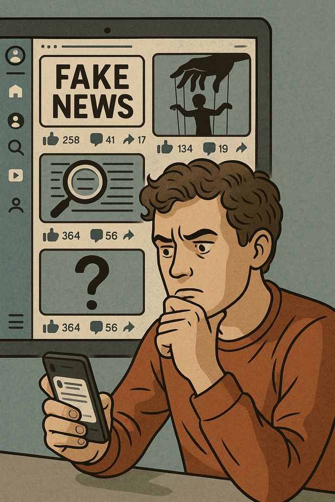 Someone looking at phone to “do research”