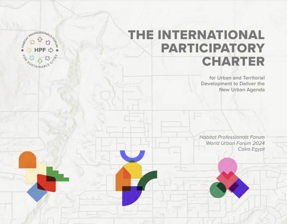 The title page of the International Participatory Charter for Urban and Territotorial Development to Deliver the New Urban Agenda