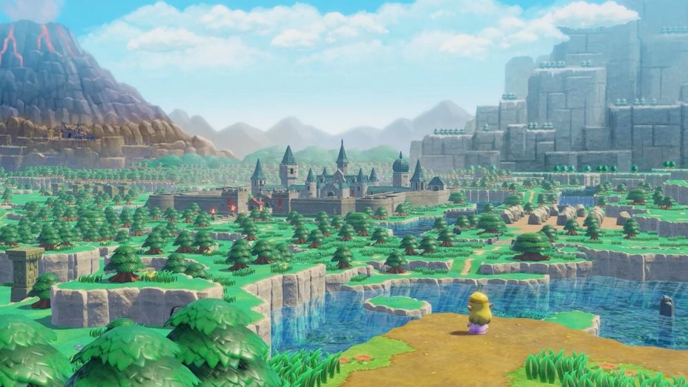 Zelda looks over the land of Hyrule in this image for cubed3's review of the legend of Zelda echoes of wisdom