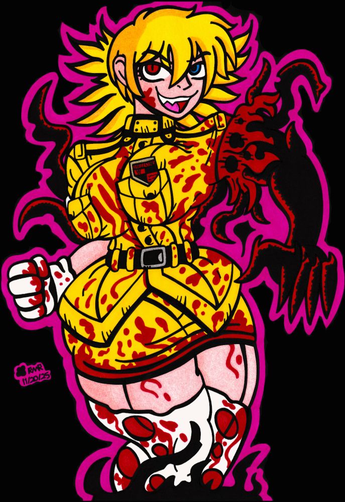 Get that bitch a cannon, bitches love cannons. 
This was a fun one to work on, I wanted to show her in a half transformation state were Sera lost her arm, and slowly turns into a Real Vampire.