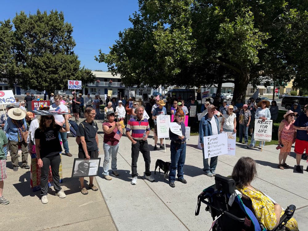 Protesters at the no Kings, March June 14, 2025, Pendleton, Oregon