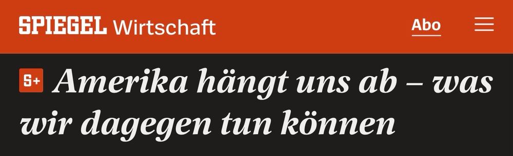 Screenshot, Der Spiegel: "Amerika hängt uns ab - was wir dagegen tun können"