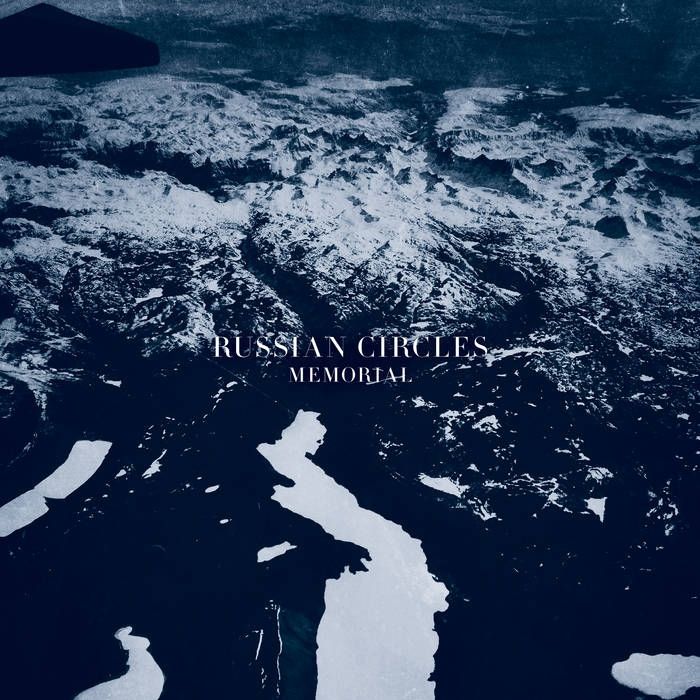 Russian Circles - Memorial. Overhead view of snowy mountainous landscape.